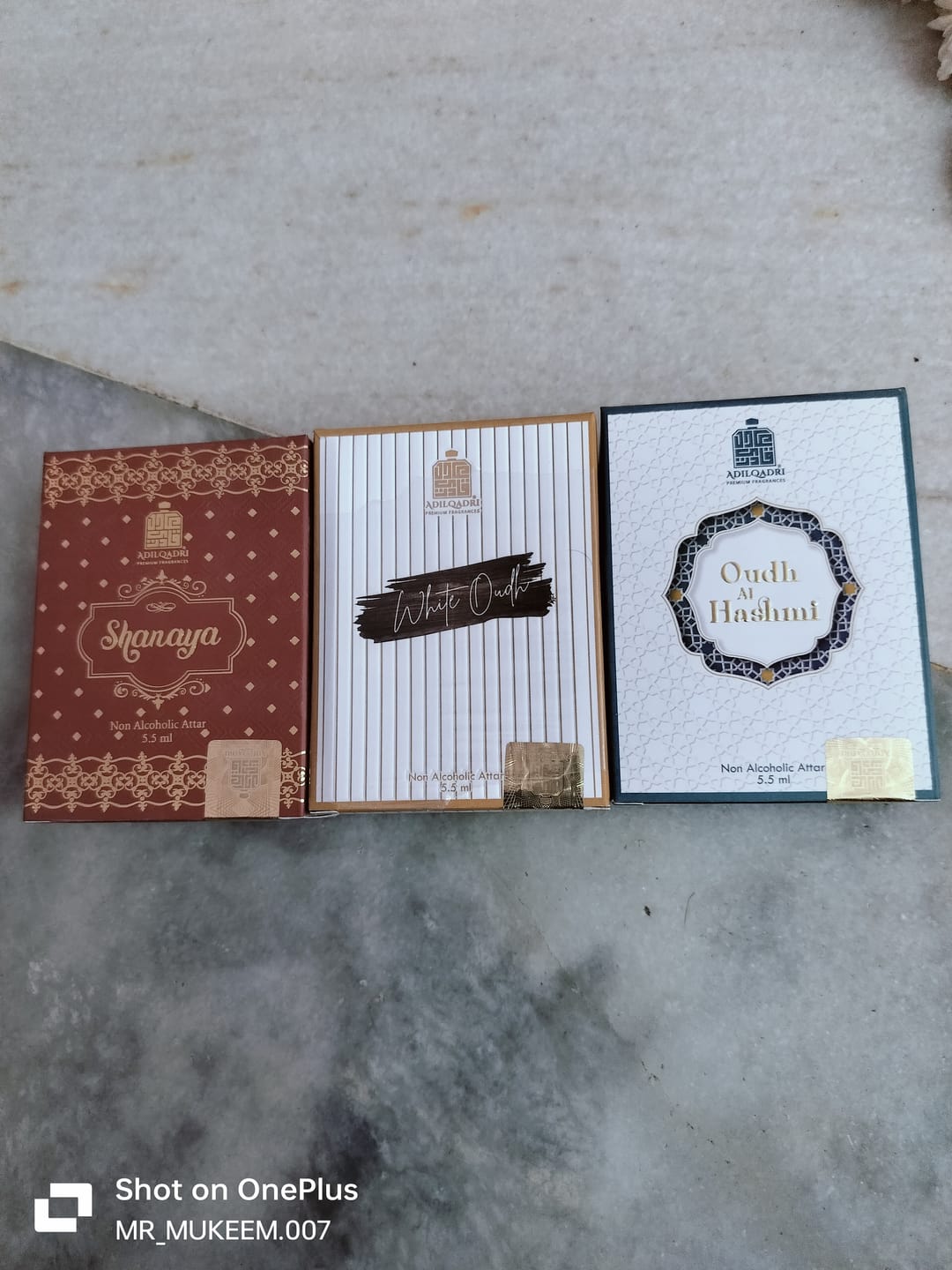 Customer photo review of 3 Pcs Attar Set Shanaya, White Oudh And Oudh Al Hashmi 5.5 Ml Each