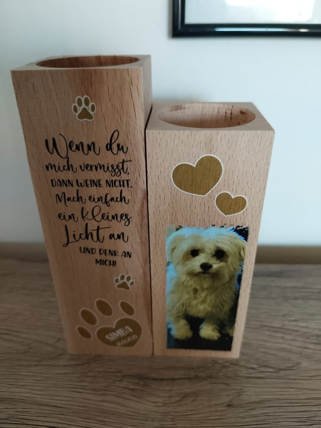 Customer photo review of Wenn du mich vermisst - Individueller Teelichthalter