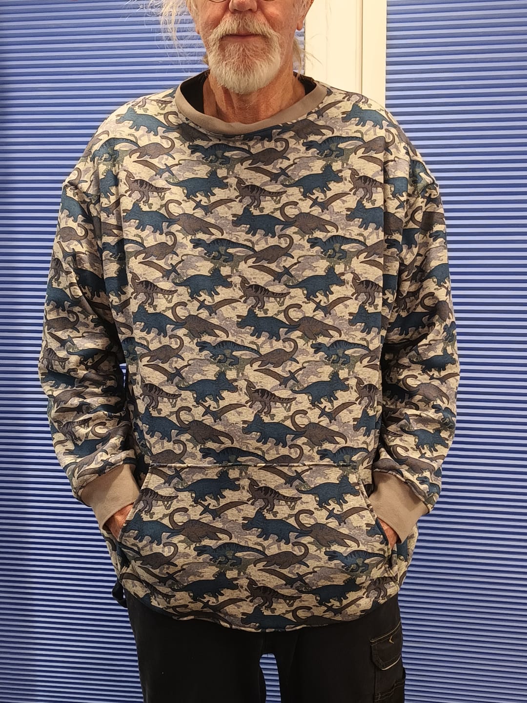 Customer photo review of Dinosaurs Sweatshirt Fabric