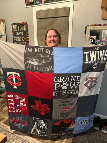 T-shirt quilt featuring twins by Holly from SD