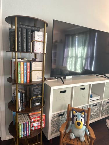 Customer photo review of Flycity 3-5 Tier Rotating Bookshelf With 360° Spinning Display
