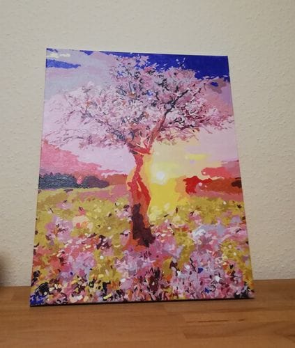 Customer photo review of Orange Wine and Flowers | Paint by Numbers