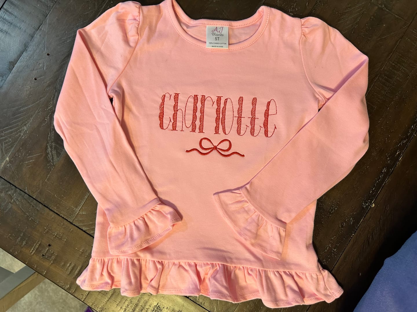 Customer photo review of Girl's Long Sleeve RUFFLE Shirts