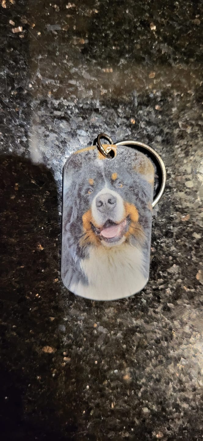 Customer photo review of Für immer im Herzen - Individueller Dog Tag Schlüsselanhänger