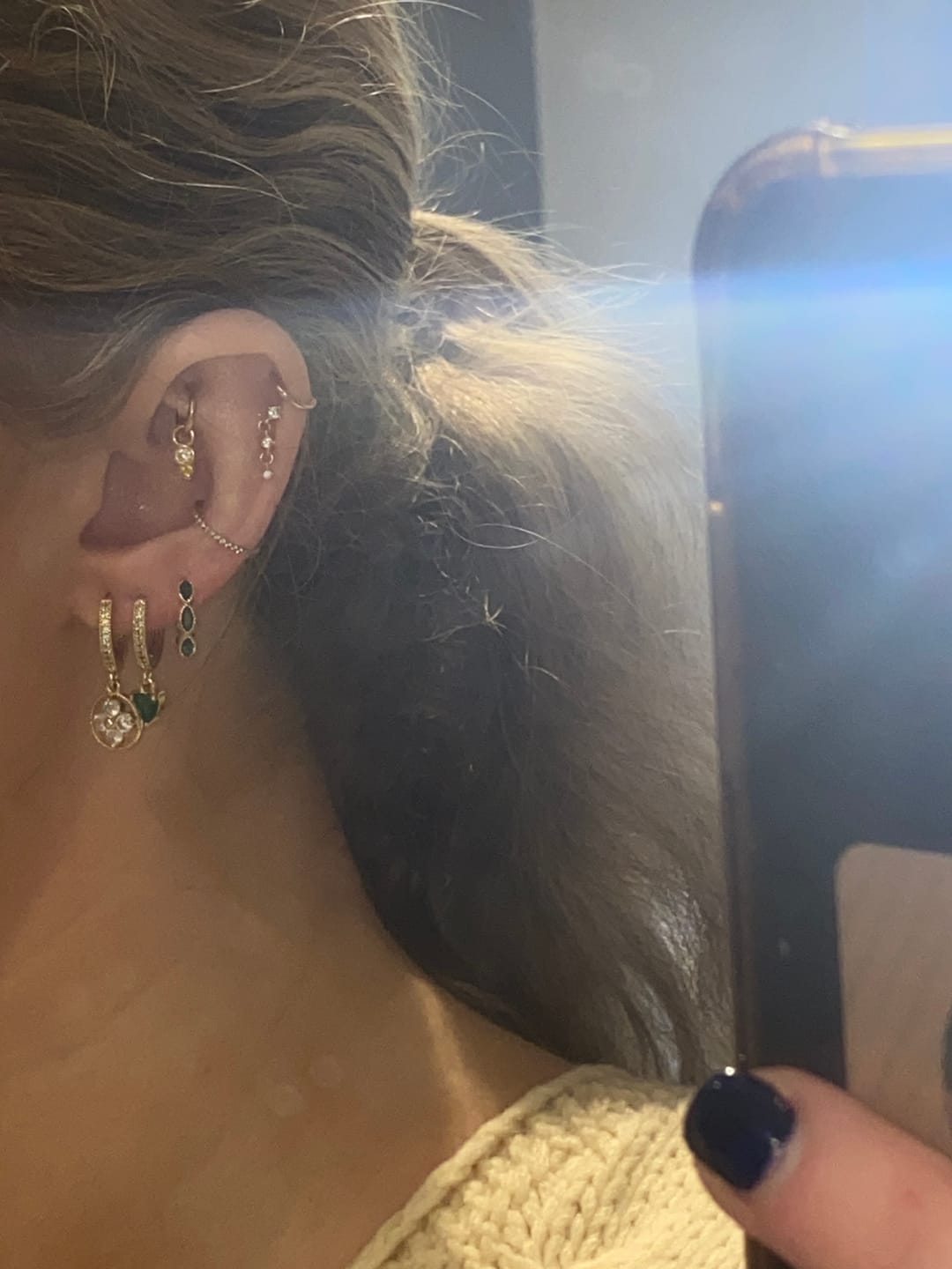 Customer photo review of ANGEL Eternity Cartilage Hoop (16g)