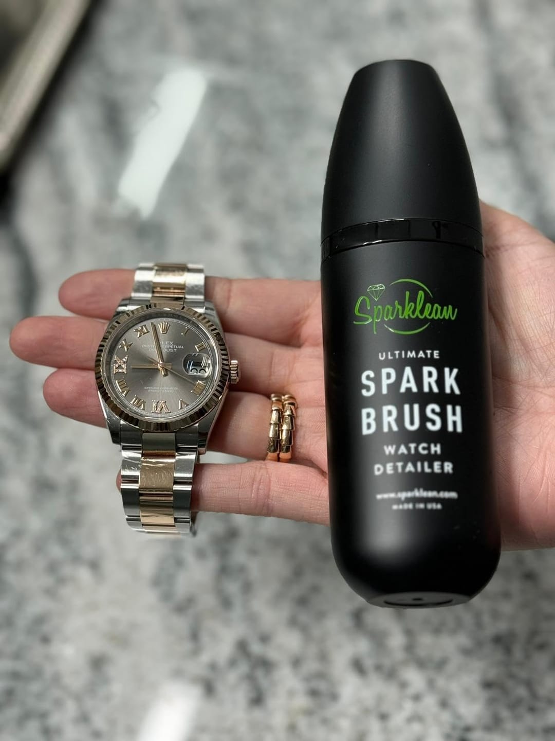 Customer photo review of SparkBrush Soft-Bristle Gentle on All Metals, Jewelry, & Watches