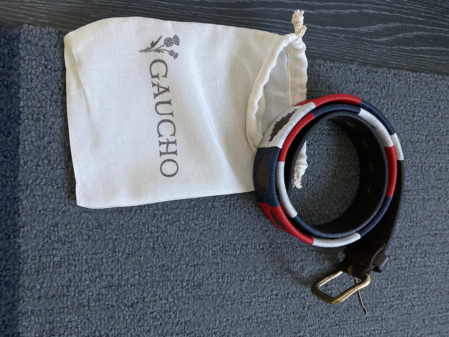 Customer photo review of Embroidered Belt (Red/White/Blue)