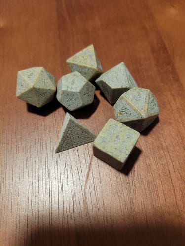 Customer photo review of Egyptian Limestone Stone Dice Set - Dice Around the World Collection