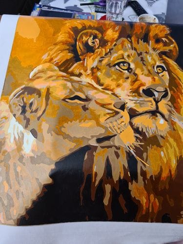 Customer photo review of Orange Wine and Flowers | Paint by Numbers