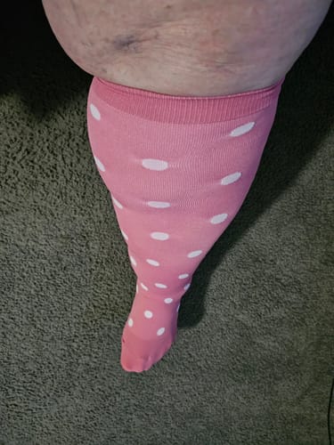 Customer photo review of Pink White Polka Dots