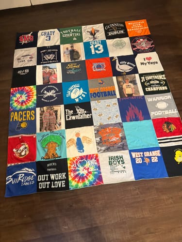 T-shirt quilt featuring pacers, west orange football by michelle from IN