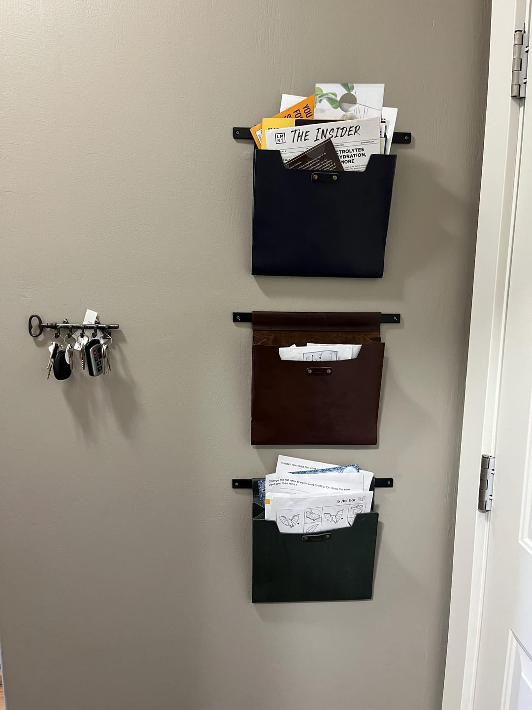 Customer photo review of Large Leather Wall Pocket