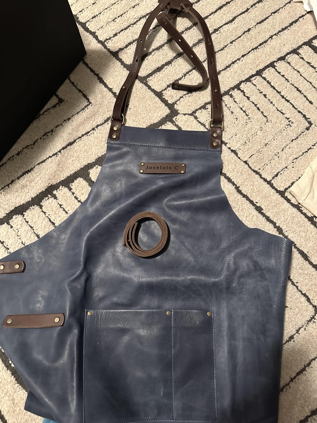 Customer photo review of Personalized Leather Apron