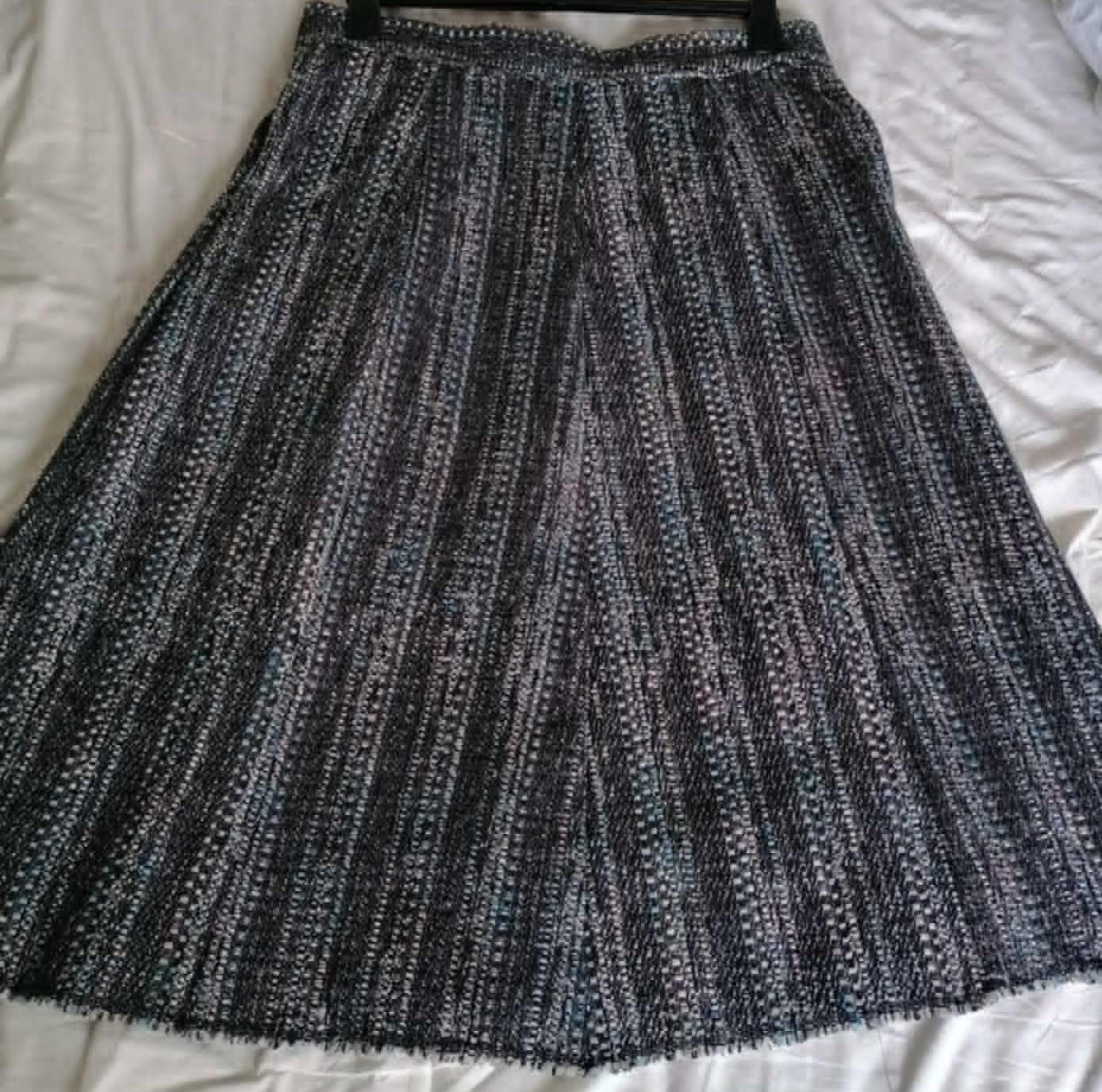 Customer photo review of Blue and Grey Boucle Fabric