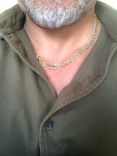 Reseña con foto de un cliente sobre Cadena Rope Oro 4mm