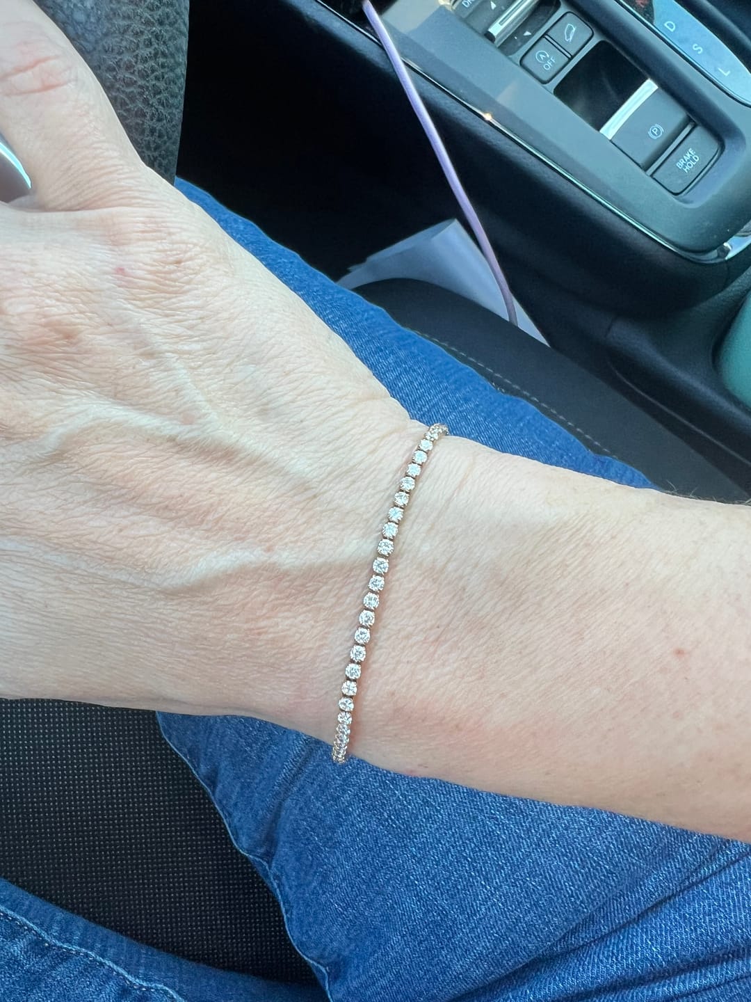 Customer photo review of Cordelia Gold Tennis Bracelet