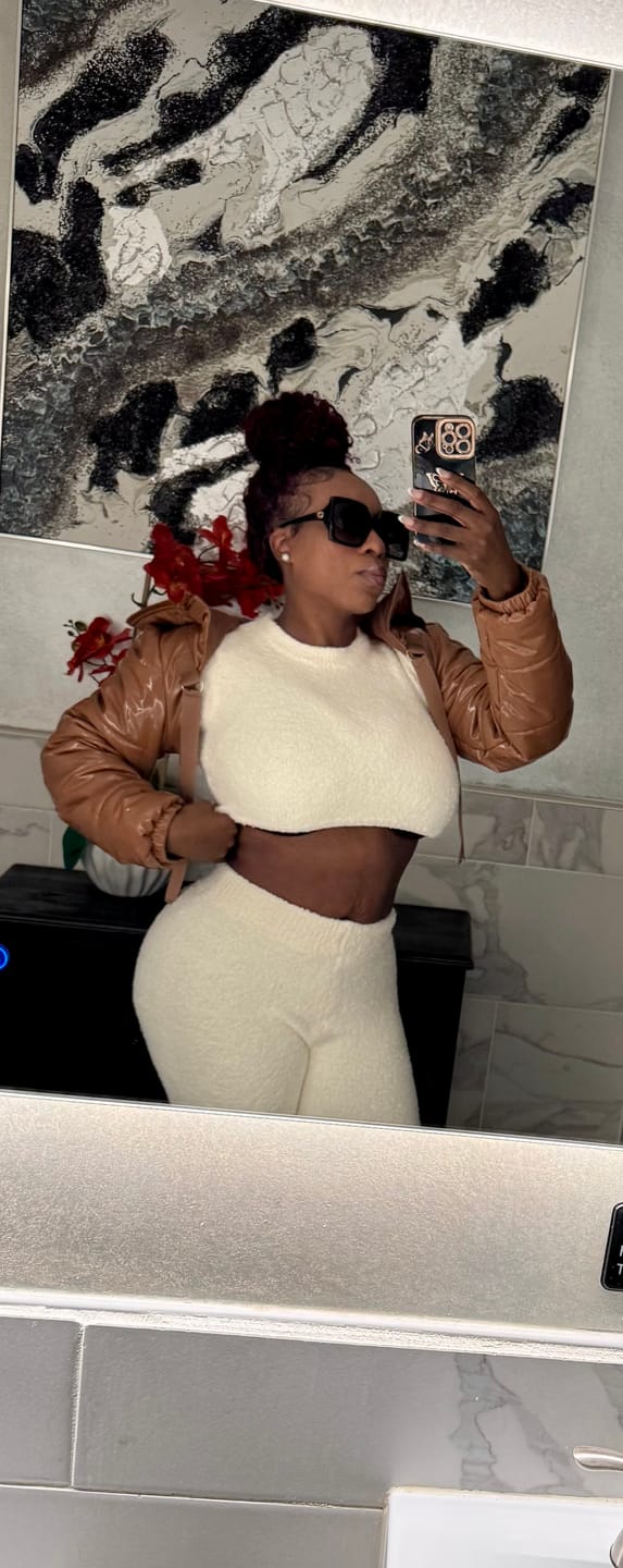 Customer photo review of Cozy Era Fuzzy Top & Pants SET