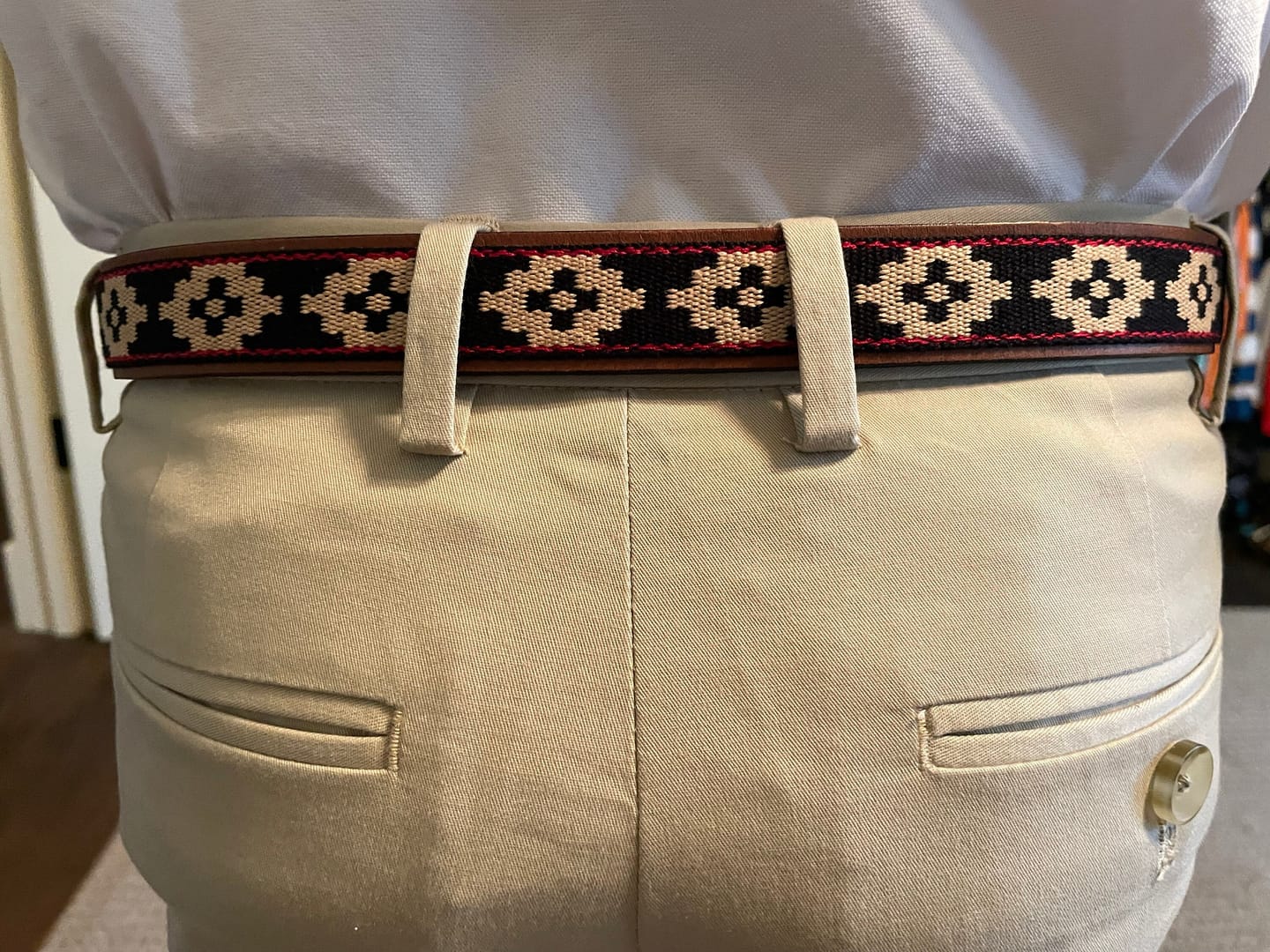 Customer photo review of Kids Guarda Pampa Woven Polo Belt (Beige/Black)