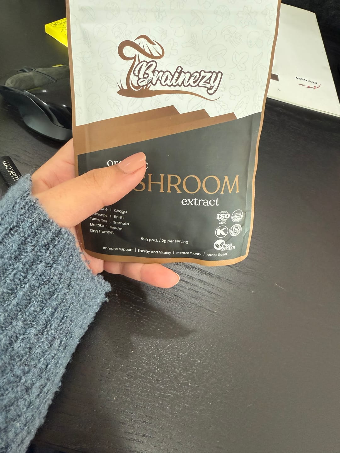 Customer photo review of Brainezy 9in1 daily wellness mushroom secret