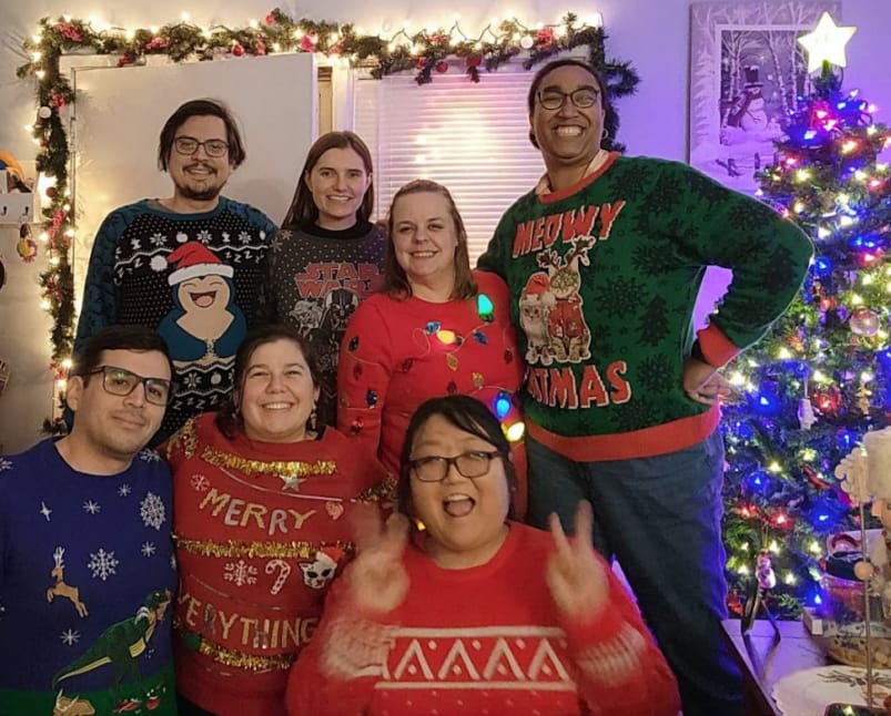 Customer photo review of Office Christmas Sweater Party Murder Mystery Game Kit
