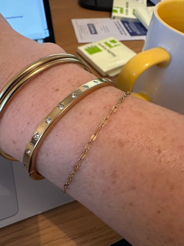Customer photo review of Classic Chunky Gold Bangle