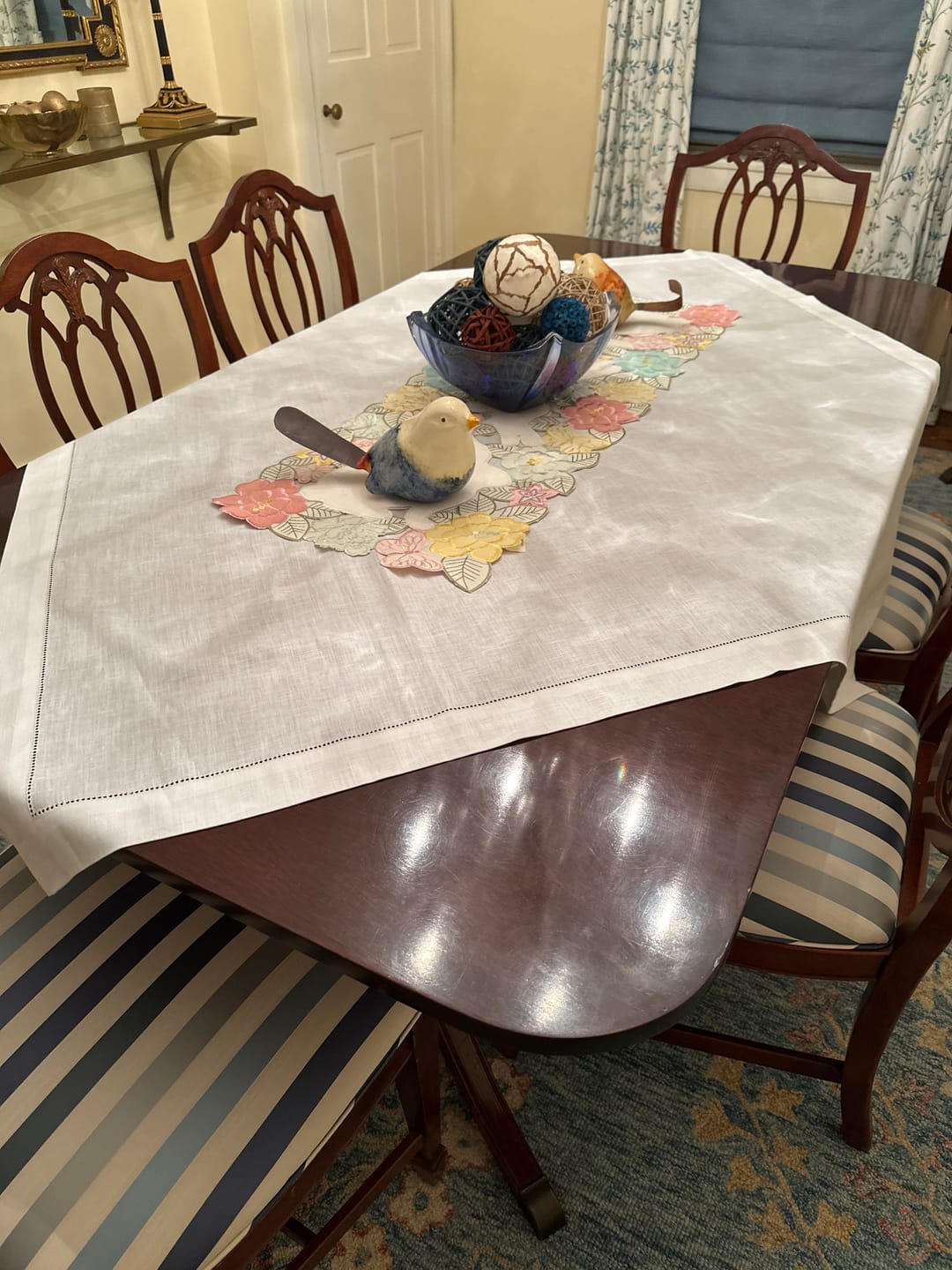 Customer photo review of Classic Hemstitch Table Throw