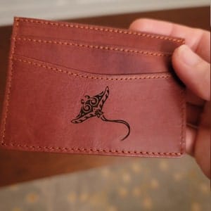 Customer photo review of Engraved Leather Cardholder with Monogram or Handwriting, Personalized Leather Wallet with Name, Initial, Gift for Him or Her, Unisex Gift for Couples