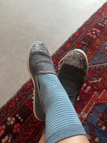 Avis photo d'un client sur Chausson femme laine, gris paillettes