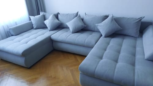 Customer photo review of Colțar extensibil dumonde cu ladă de depozitare si sezut confortabil din spuma HR, Loana Grey U 355x185 cm