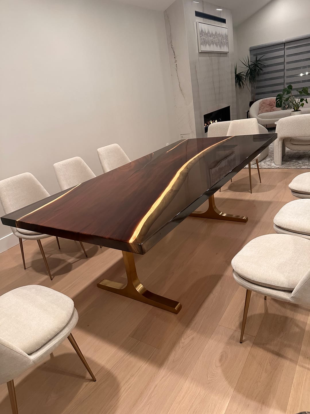 Customer photo review of Gold Table Legs 431 Wineglass 28H Elegance Brass Furniture