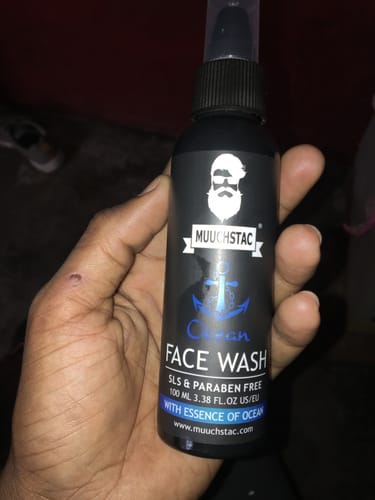 Customer photo review of Muuchstac Ocean Face Wash for Men | Fight Acne & Pimples, Brighten Skin, Clears Dirt, Oil Control, Refreshing Feel - Multi-Action Formula | 100 ml