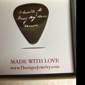 Customer photo review of Personalized Guitar Pick