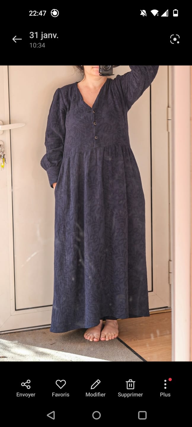 Customer photo review of Robe Isis - jacquard coton/lin marine