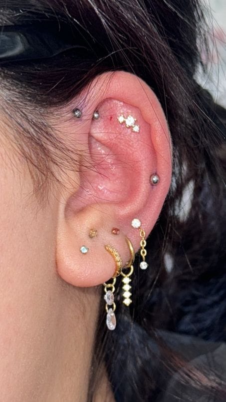 Customer photo review of Cartilage Hoop (16g)
