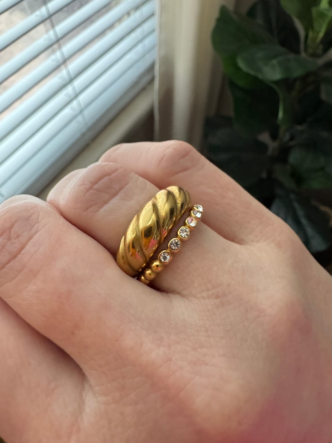 Customer photo review of Gold Croissant Ring