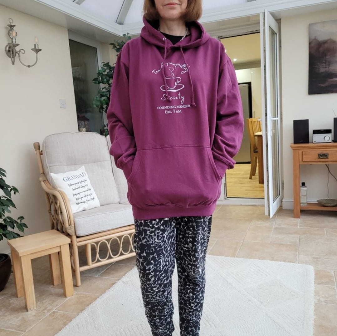 Customer photo review of Women's Coffee Lover Oversized Hoodie - "Coffee & Procrastination"