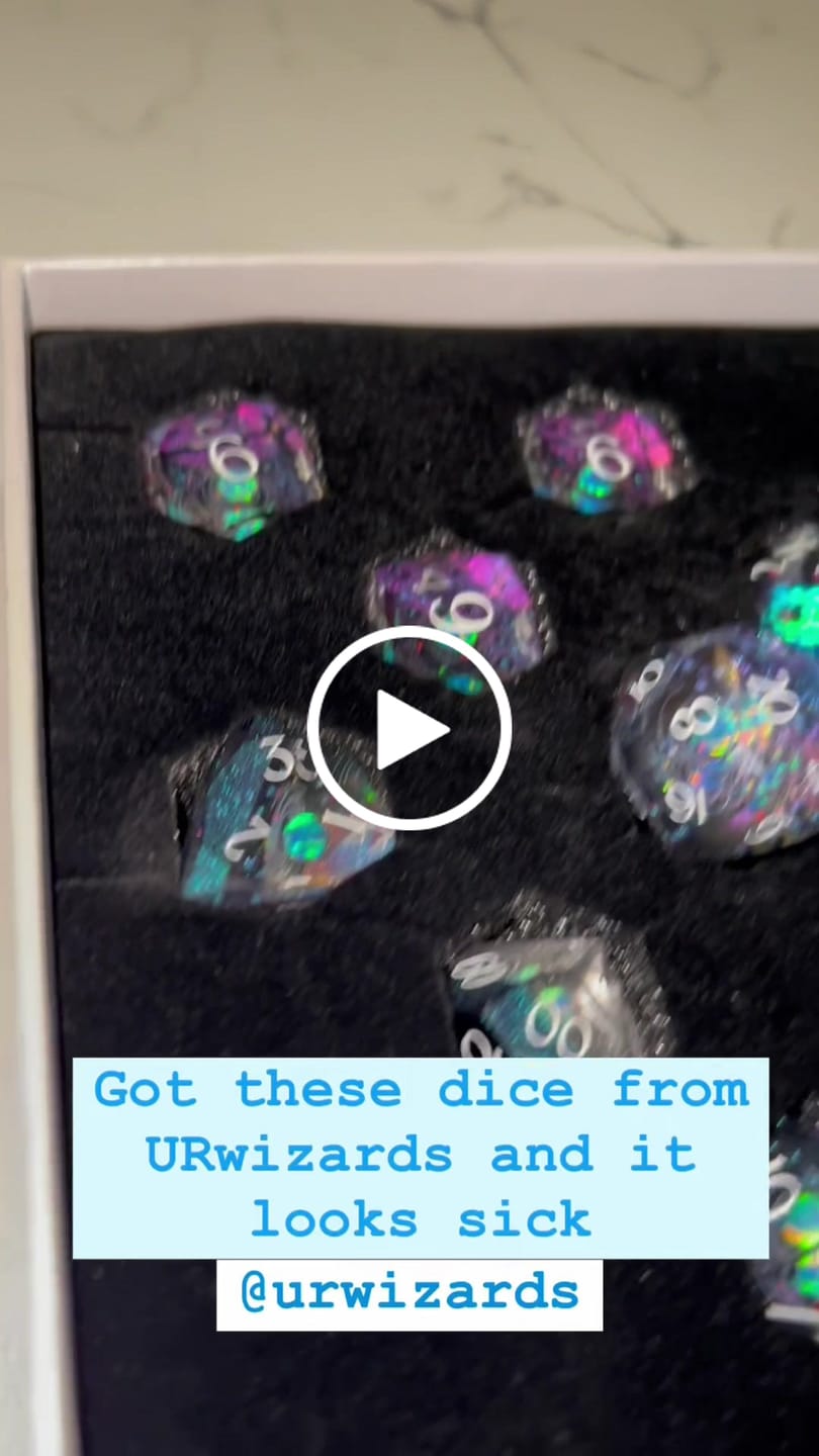 Customer video review of URWizards D&D Multi-faceted Real Opal Gemstone Bead Dice Set