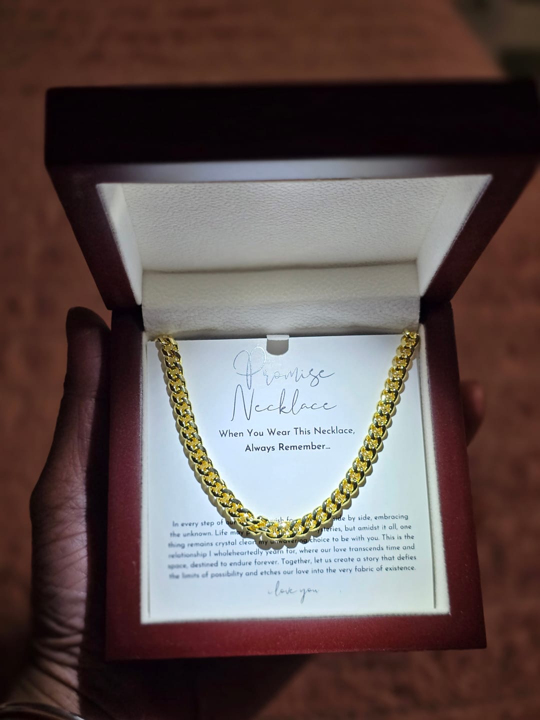 Customer photo review of Promise Necklace For Him, Boyfriend Gift