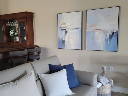 Customer photo review of Abstract Painting Canvas Set of 2 #AP070