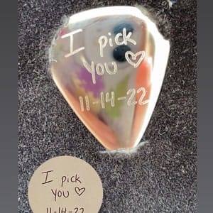 Customer photo review of Personalized Guitar Pick
