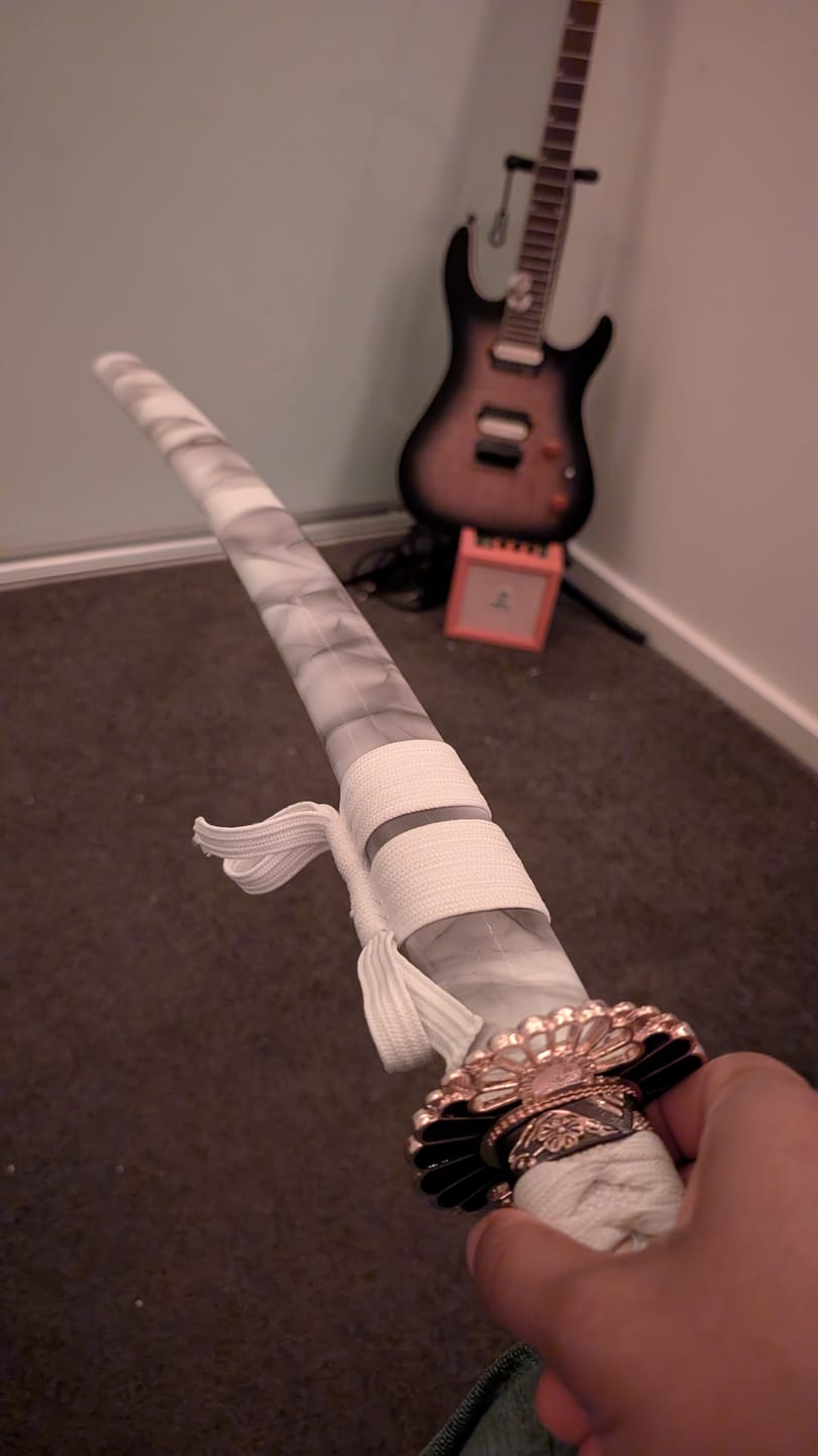 Customer photo review of The Yuki Senshi Handmade Katana Carbon Steel