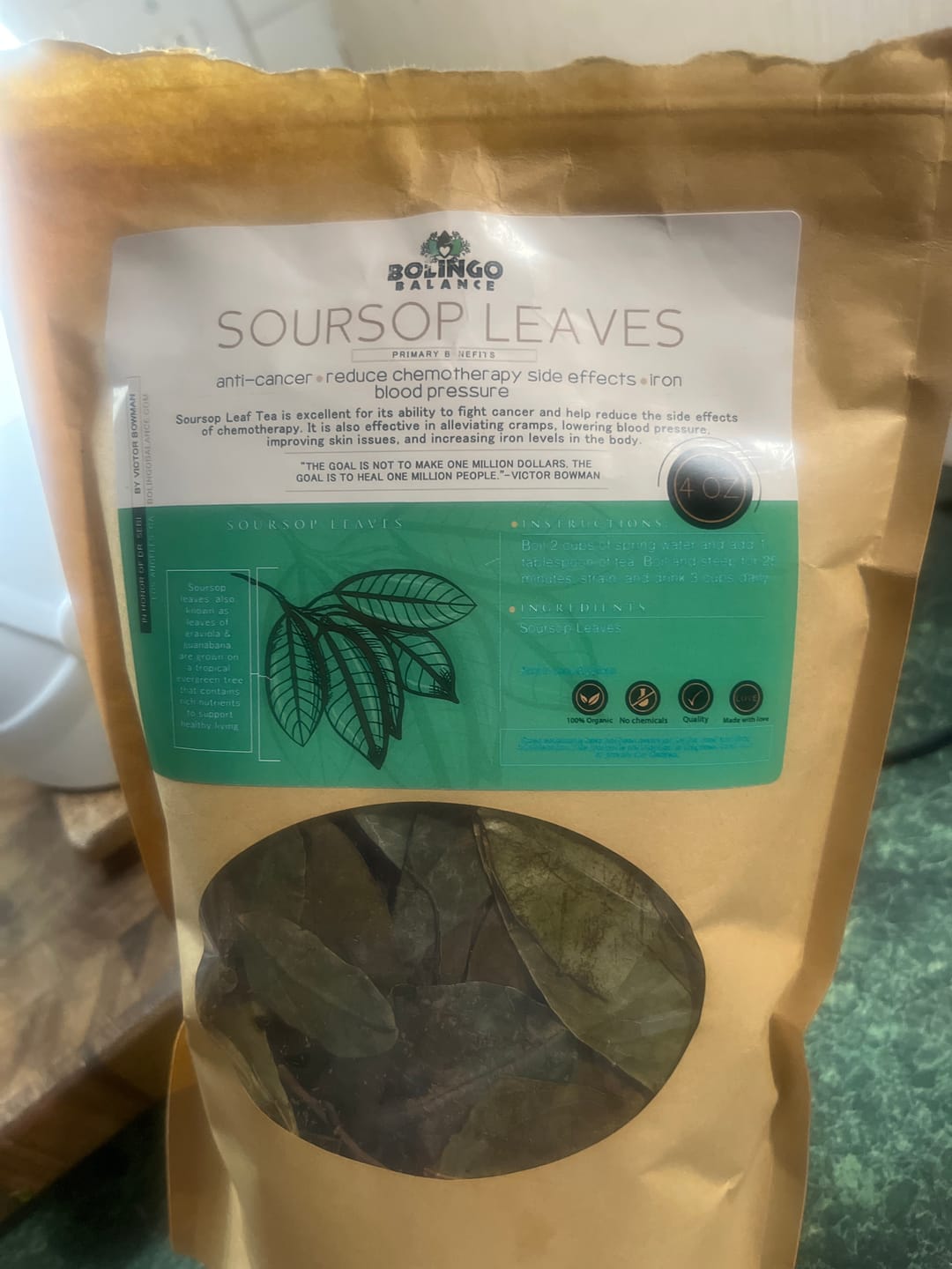 Customer photo review of SOURSOP LEAVES