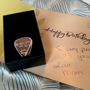 Customer photo review of Personalized Guitar Pick