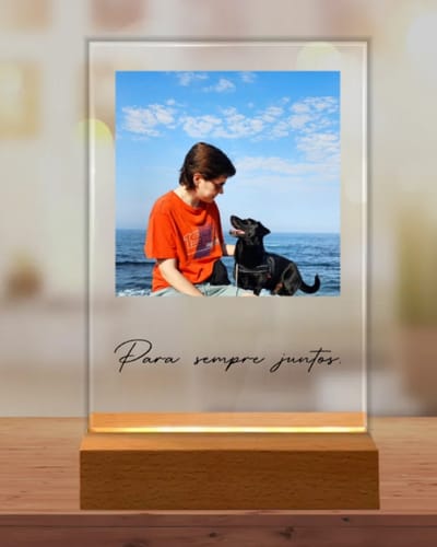 Customer photo review of Lâmpada Frase & Fotografia Personalizável