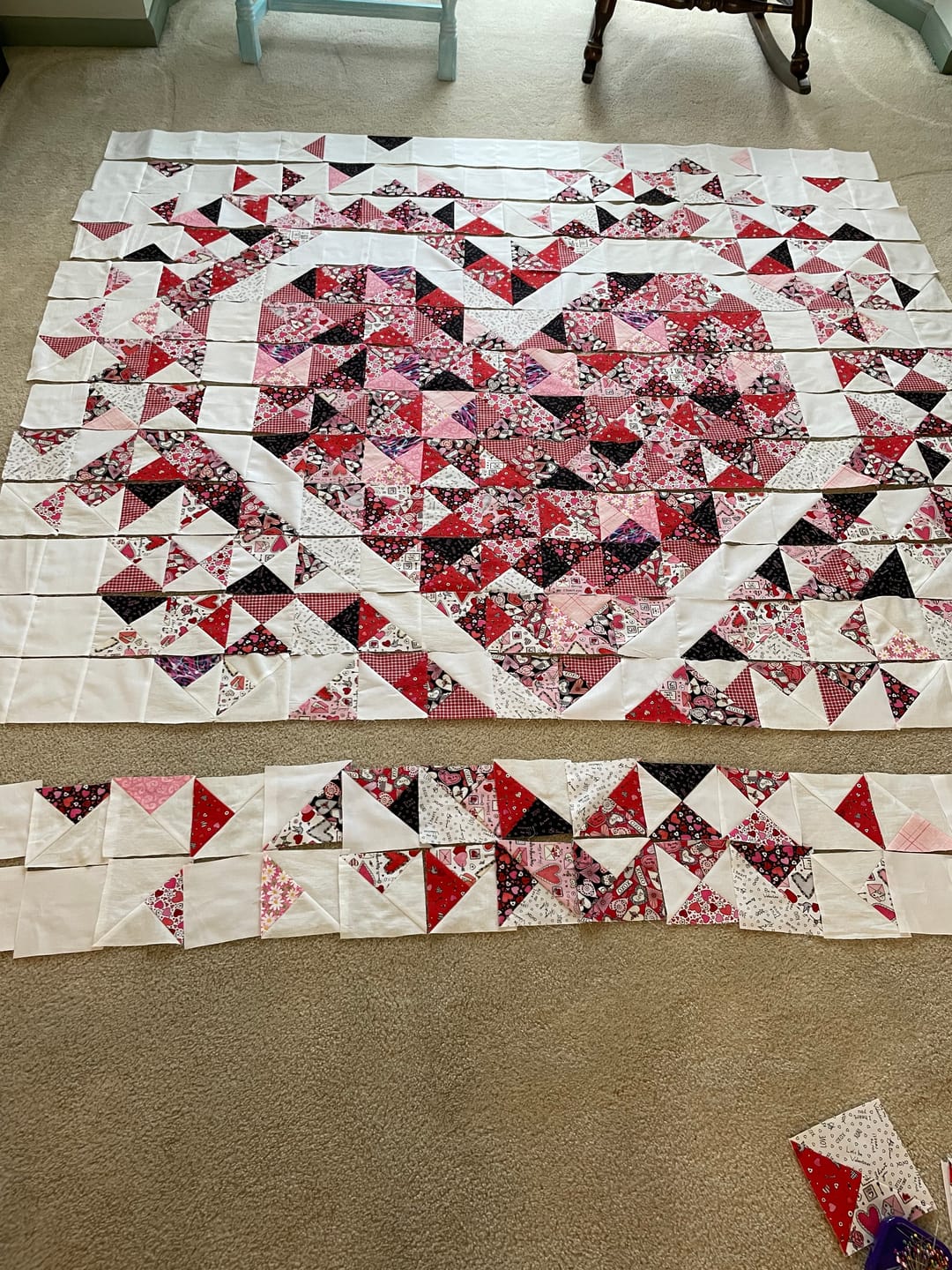 Customer photo review of Exploding Heart Quilt Pattern