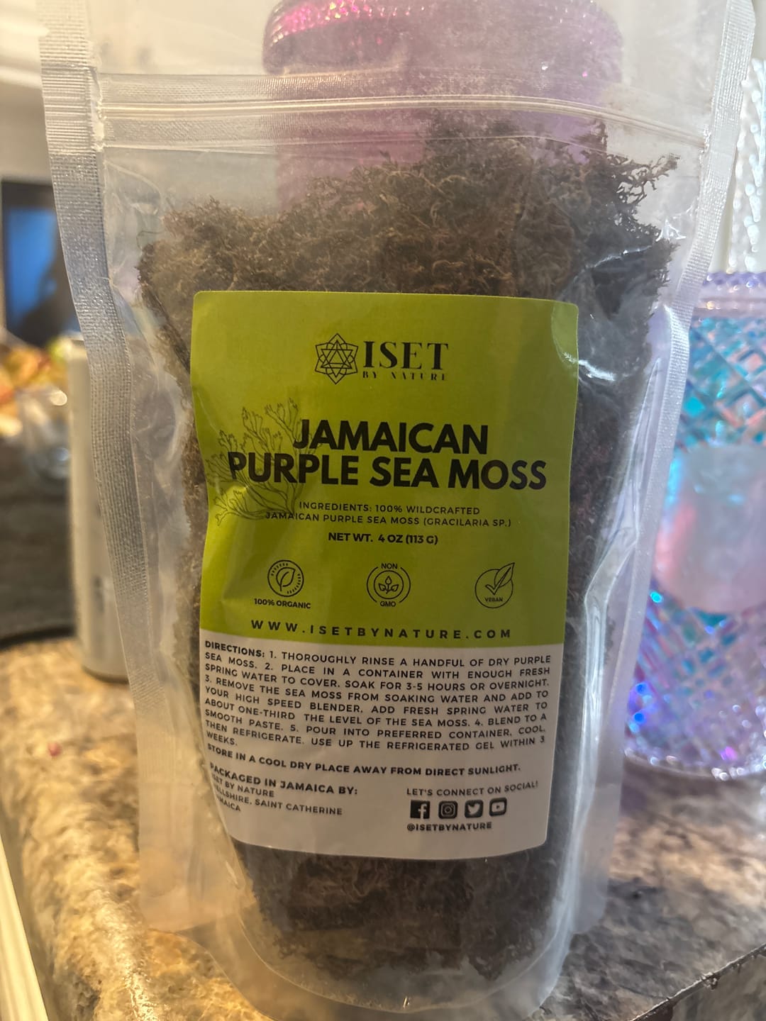 Customer photo review of Jamaican Purple Sea Moss (Raw, Wildcrafted)