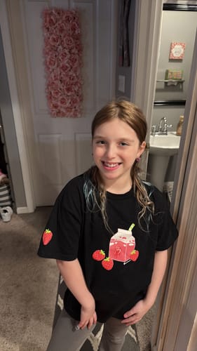 Customer photo review of Strawberry Milk B T-Shirt