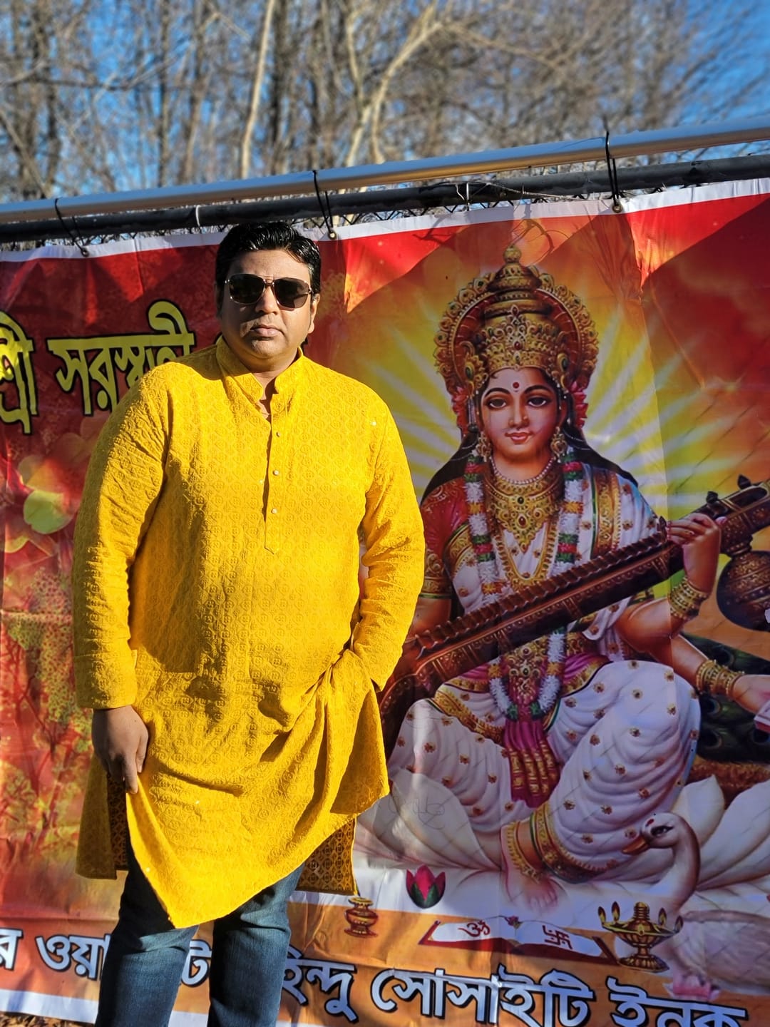 Customer photo review of Mustard Chikankari Kurta