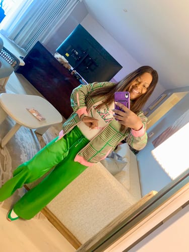 Customer photo review of AKA wide leg track pant