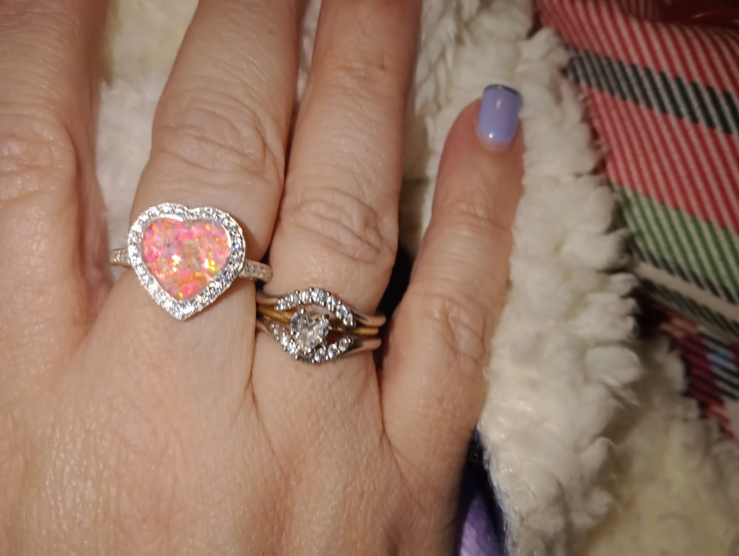 Customer photo review of Bedazzled Heart Cremation Ring